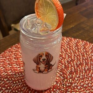 Cute Dog Print Clear Tumbler